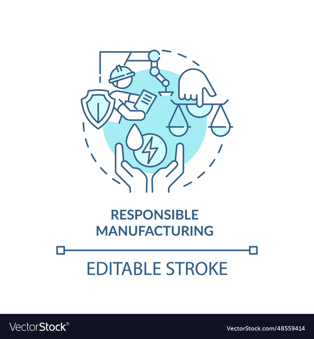 2d customizable line icon responsible vector image 2d customizable line icon responsible