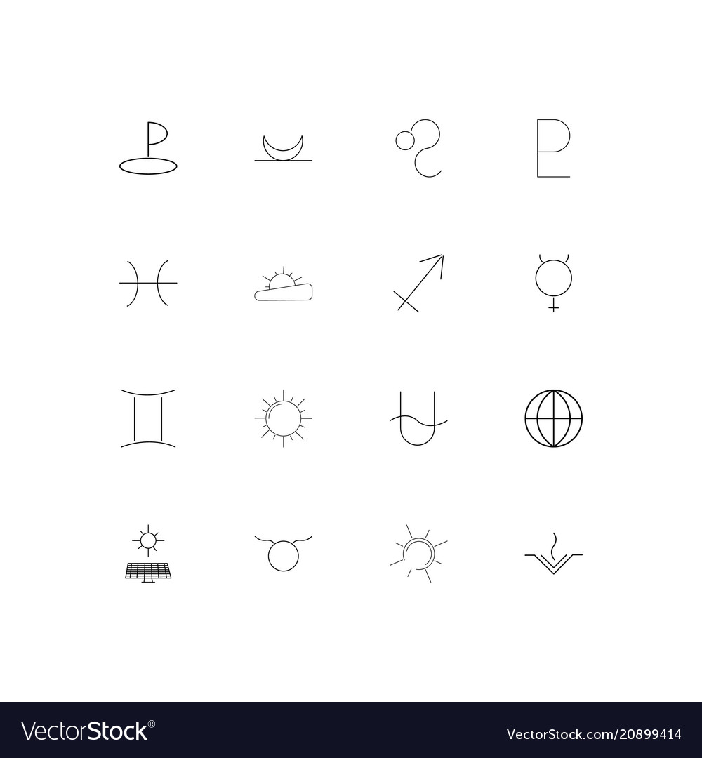 Astrology linear thin icons set outlined simple