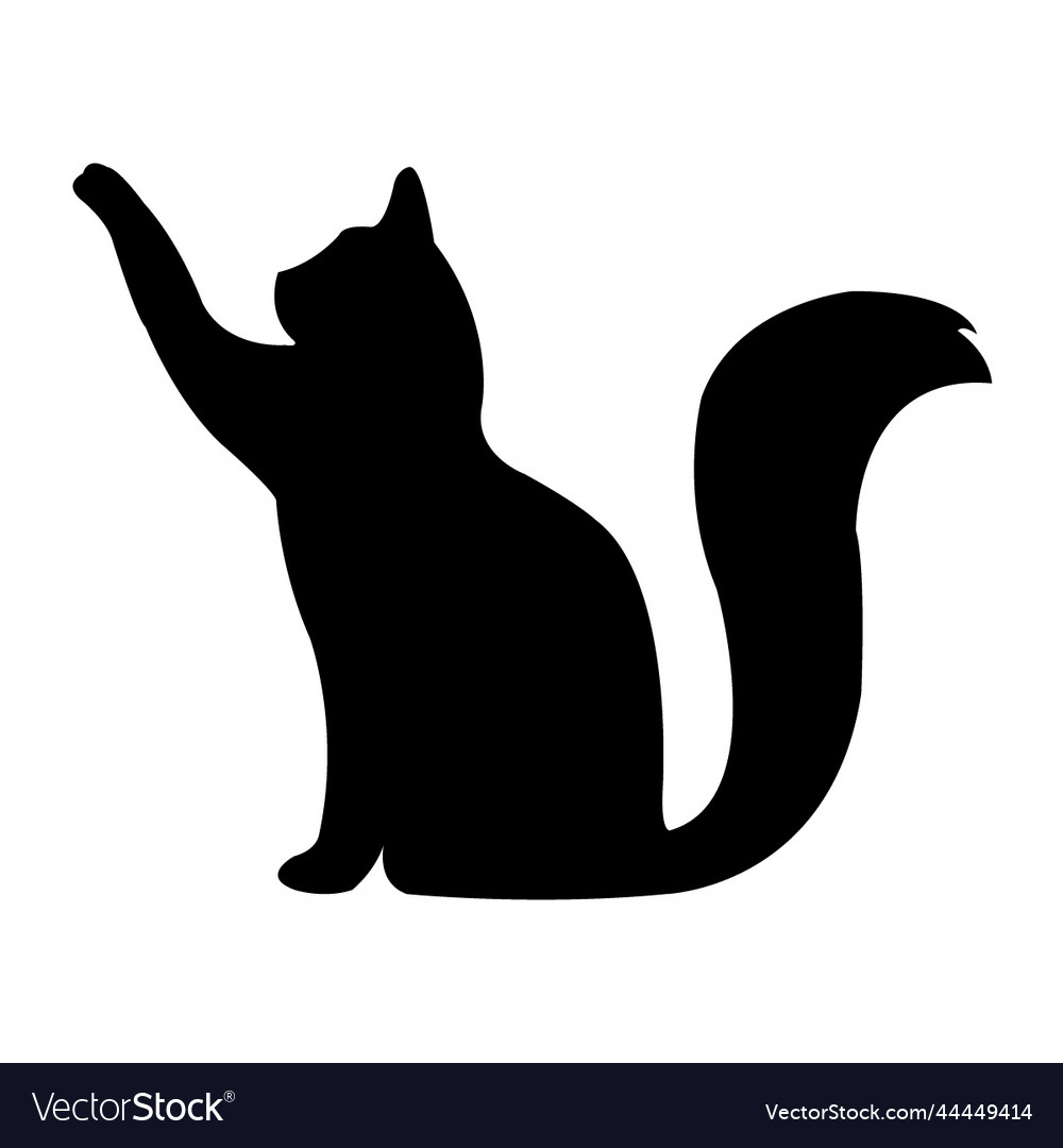 Silhouette of two cats Royalty Free Vector Image