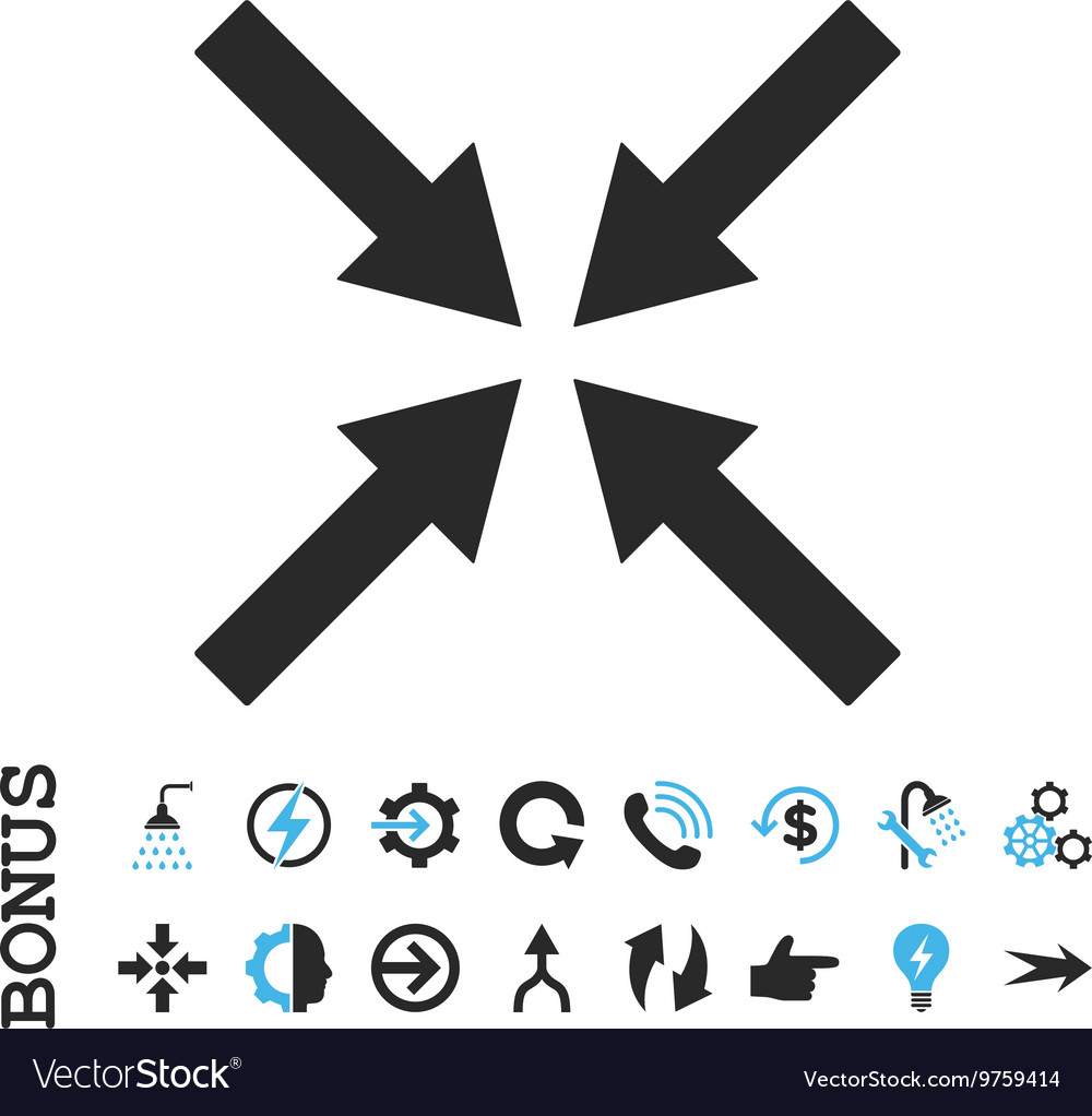 Center arrows flat icon with bonus