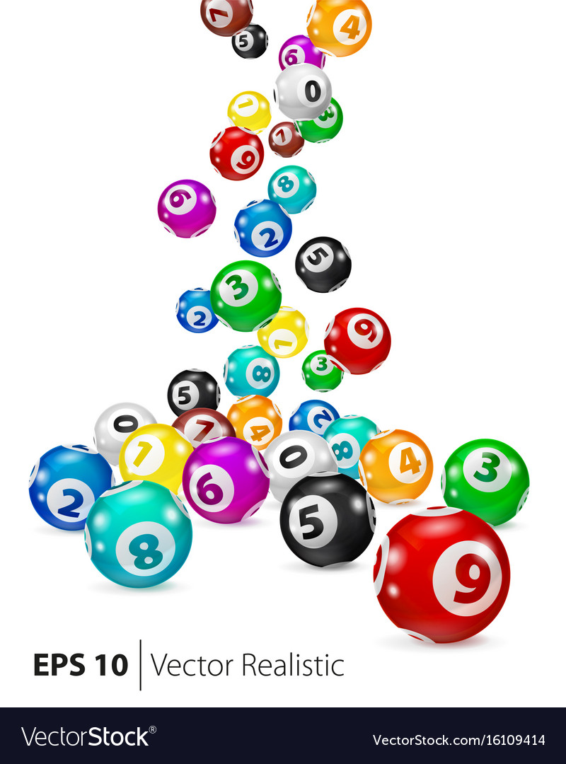 Colorful bingo balls fall randomly Royalty Free Vector Image
