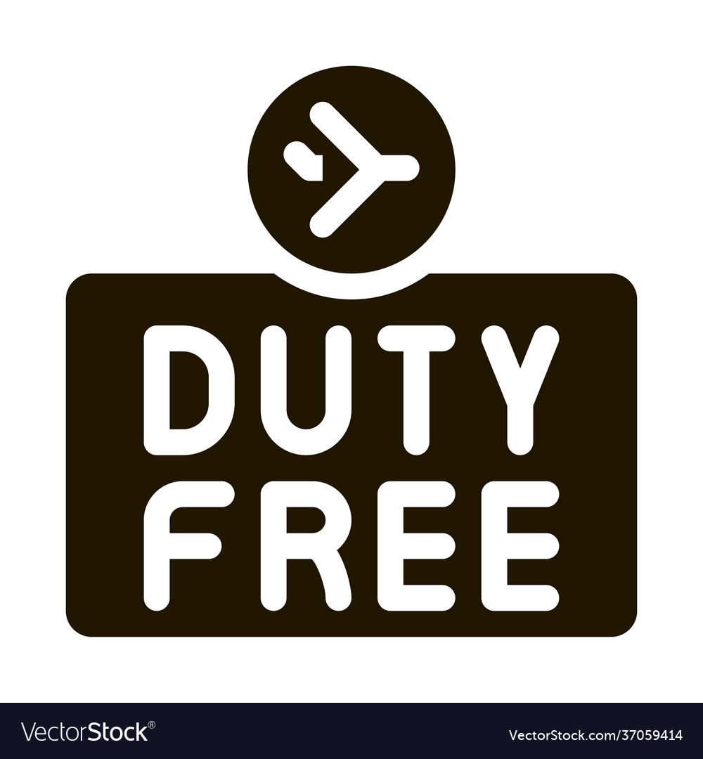 Duty free sign icon glyph Royalty Free Vector Image