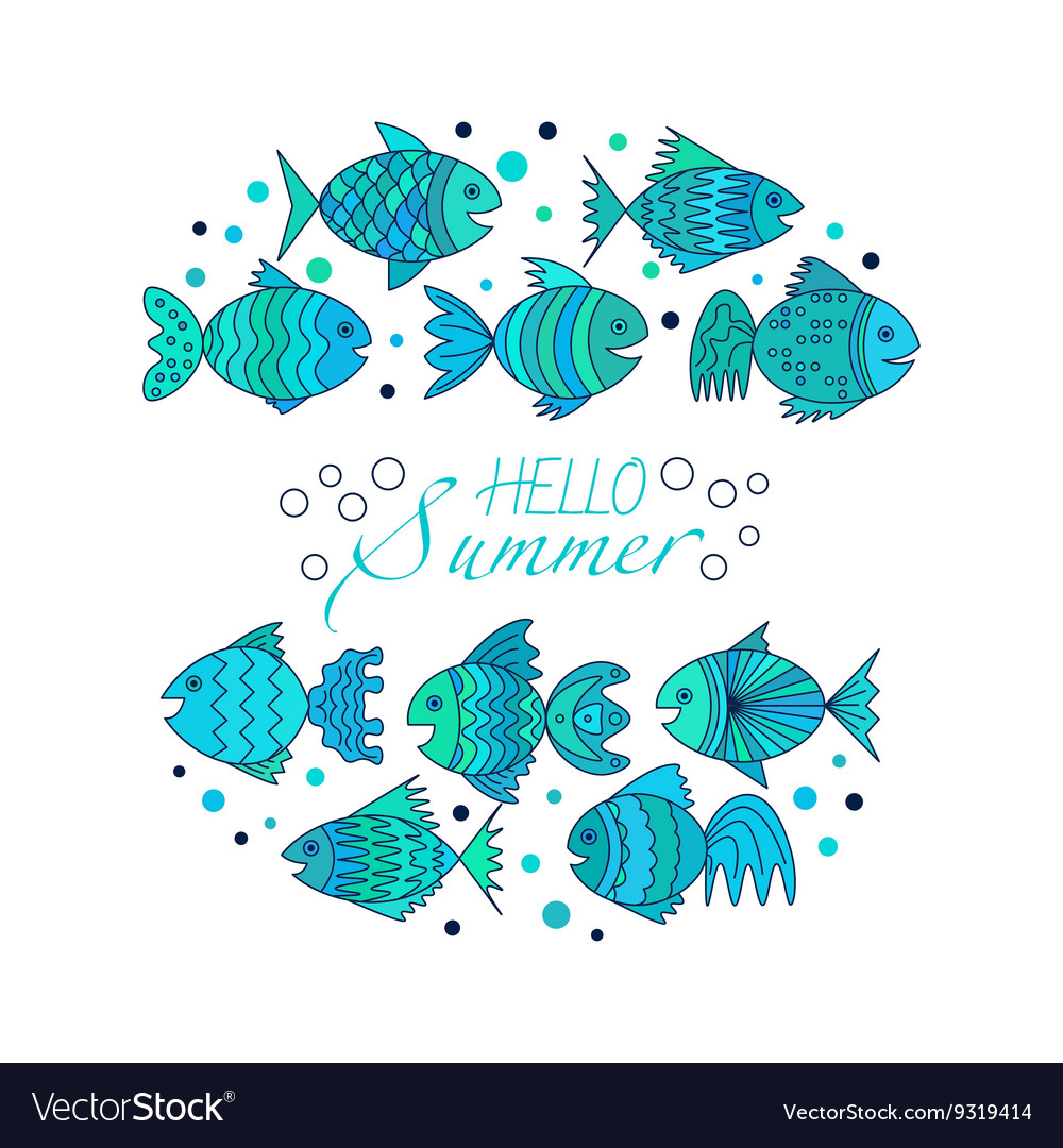 Frame for text with fish