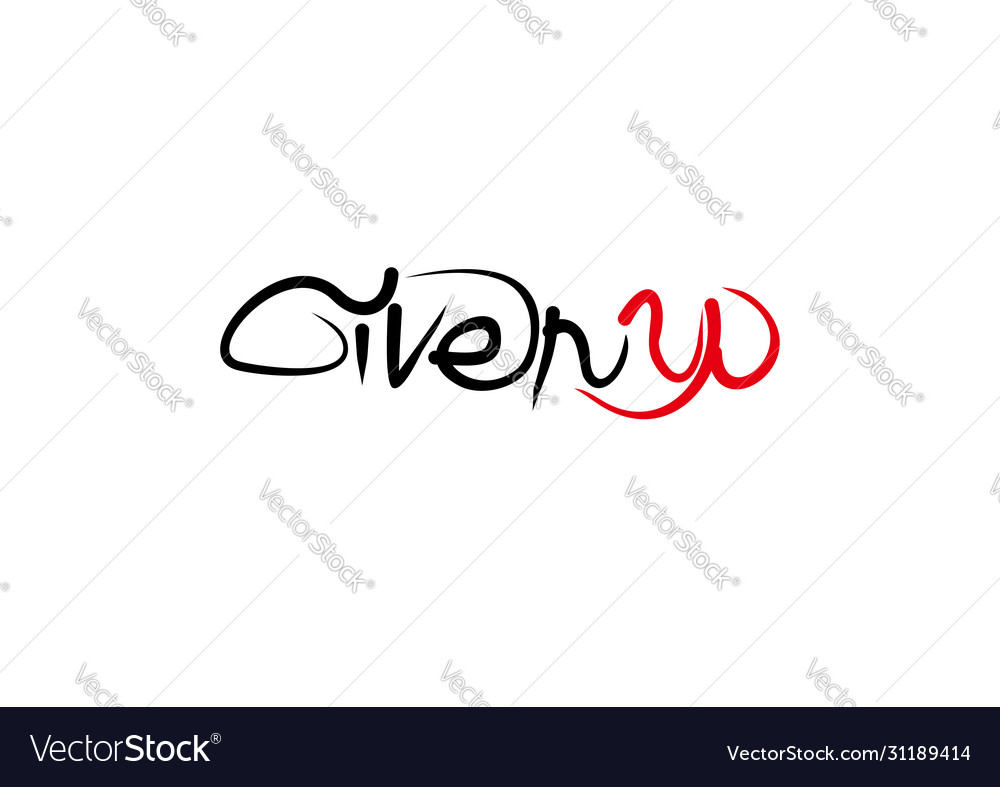 Given up lettering text modern calligraphy style