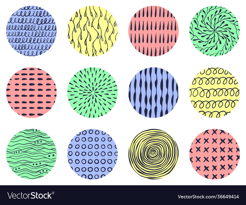 Hand drawn doodle abstract patterns set Vector Image Hand drawn doodle abstract patterns set