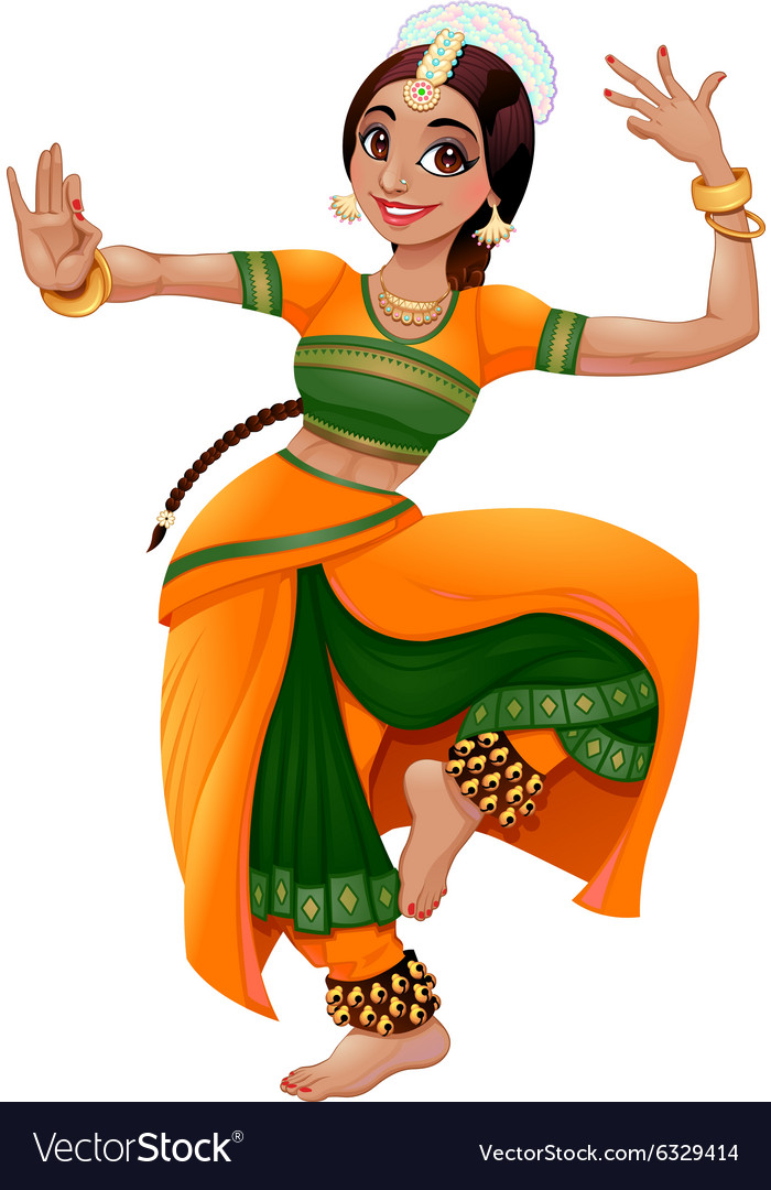 Indian dancer2 Royalty Free Vector Image - VectorStock