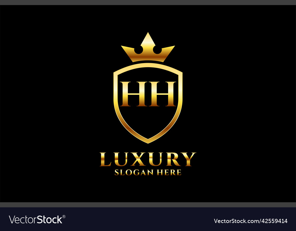 Initial hh elegant luxury monogram logo or badge Vector Image