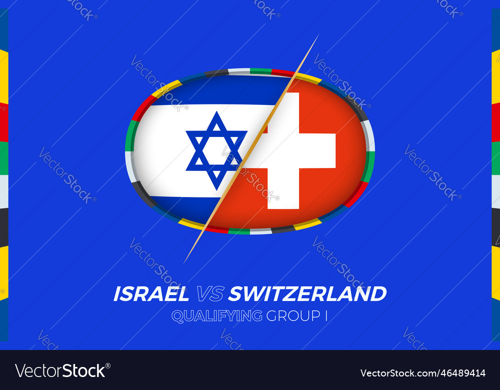 Israel vs switzerland icon for european football Vector Image
