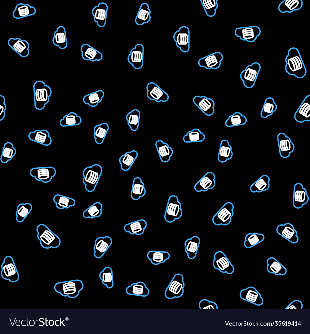 Line cloud database icon isolated seamless pattern Vector Image Line cloud database icon isolated seamless pattern