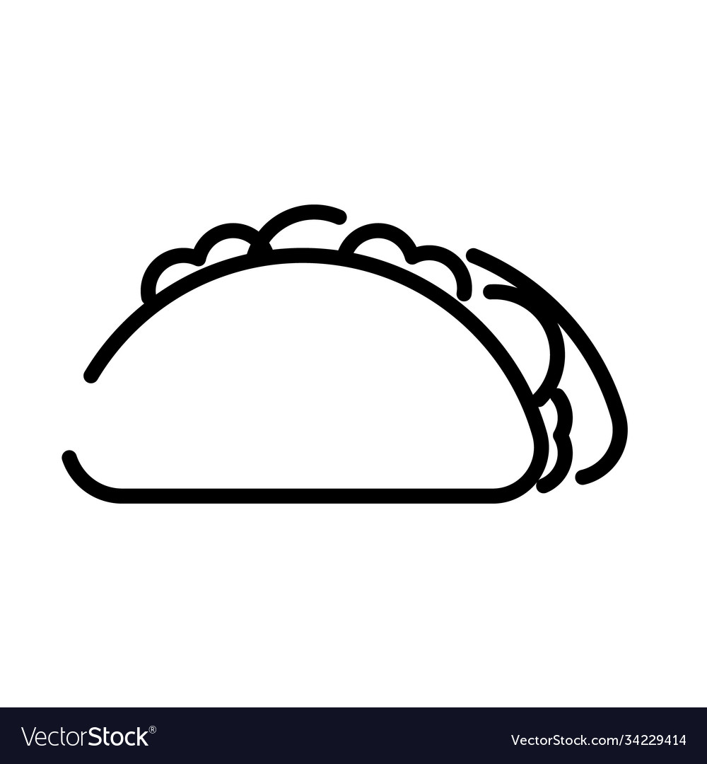 Mexican taco food line style icon Royalty Free Vector Image