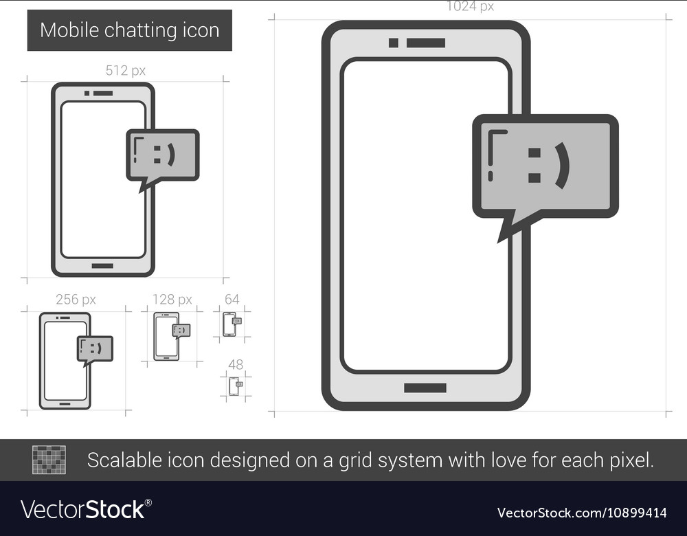 Mobile chatting line icon