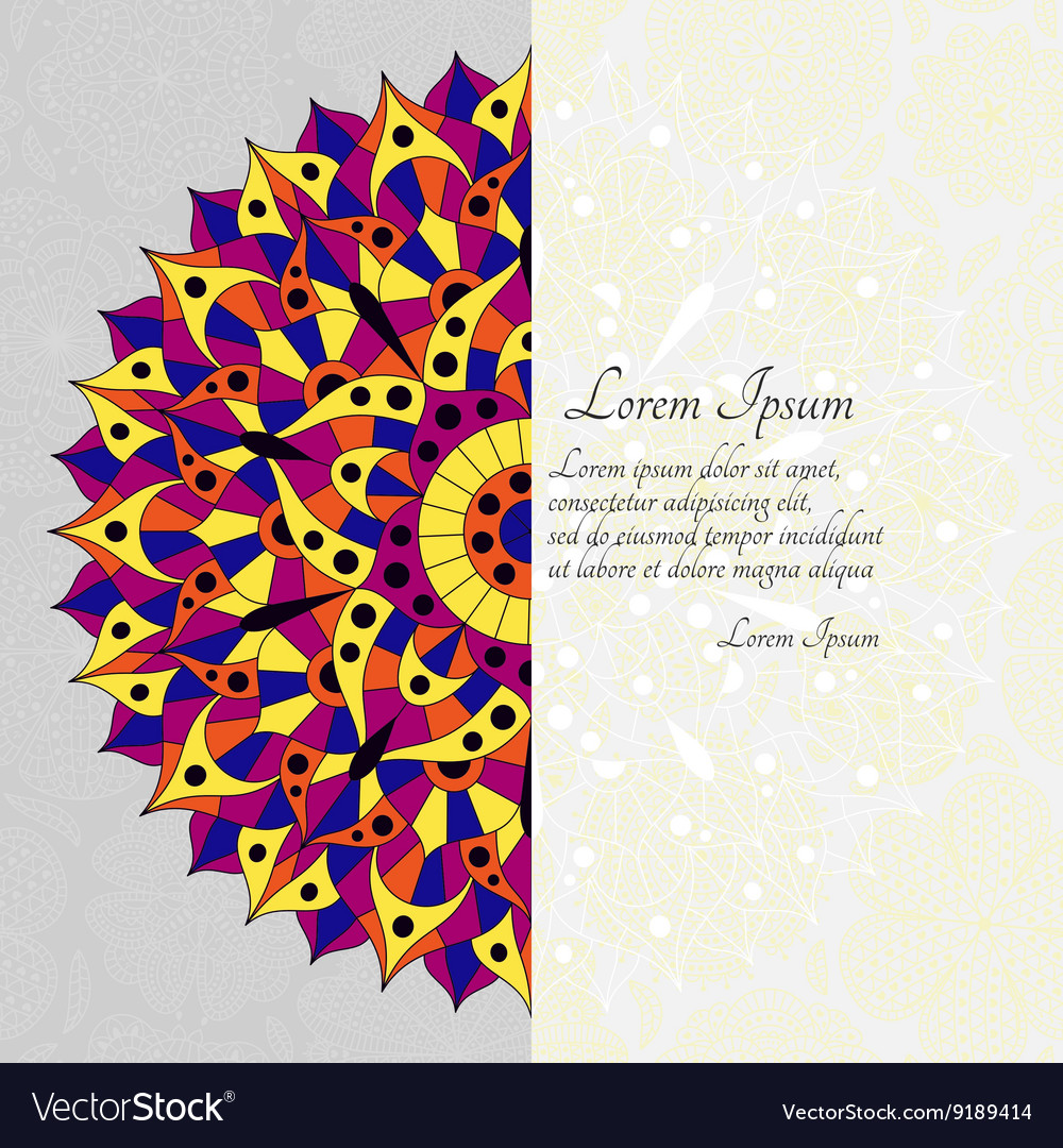 Pattern with chakra manipura and text place