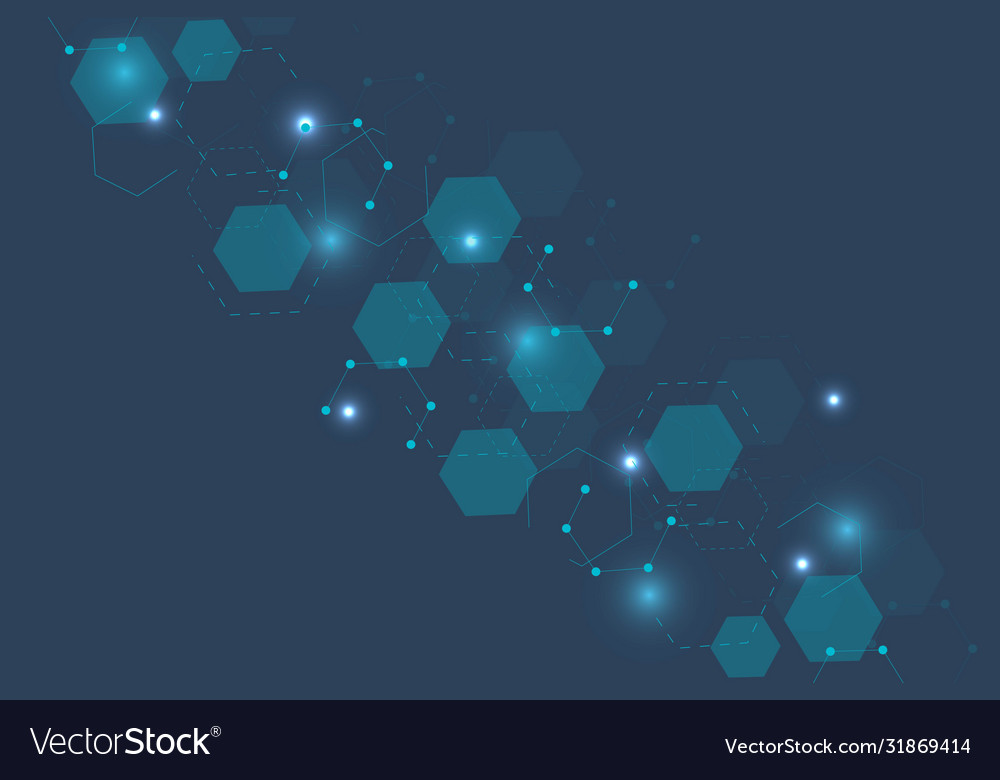 Science network pattern connecting lines and dots vector image Science network pattern connecting lines and dots