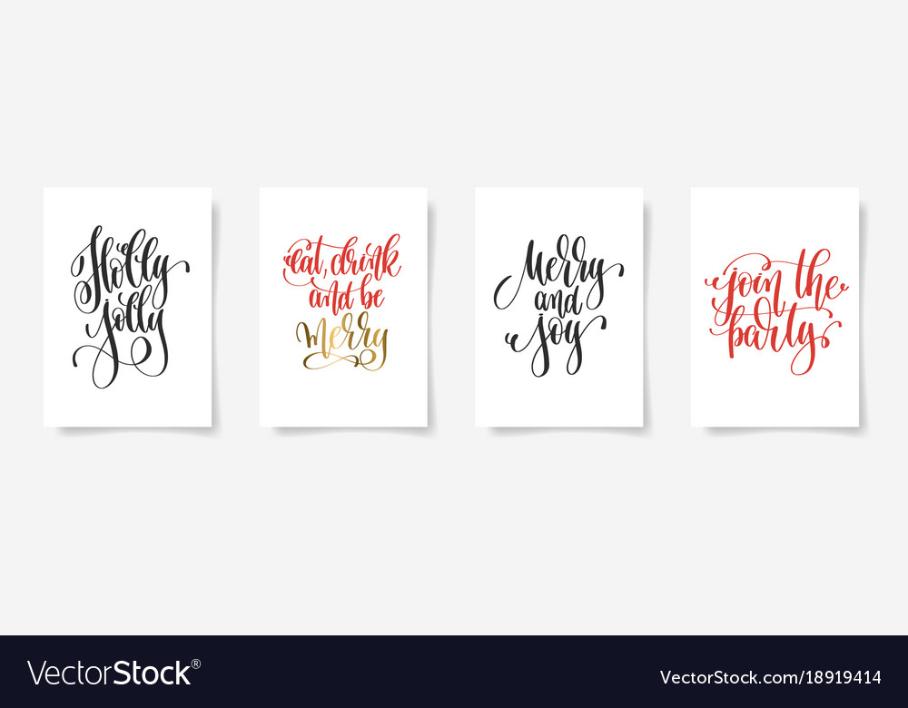 Set of 4 hand lettering posters on a white Vector Image