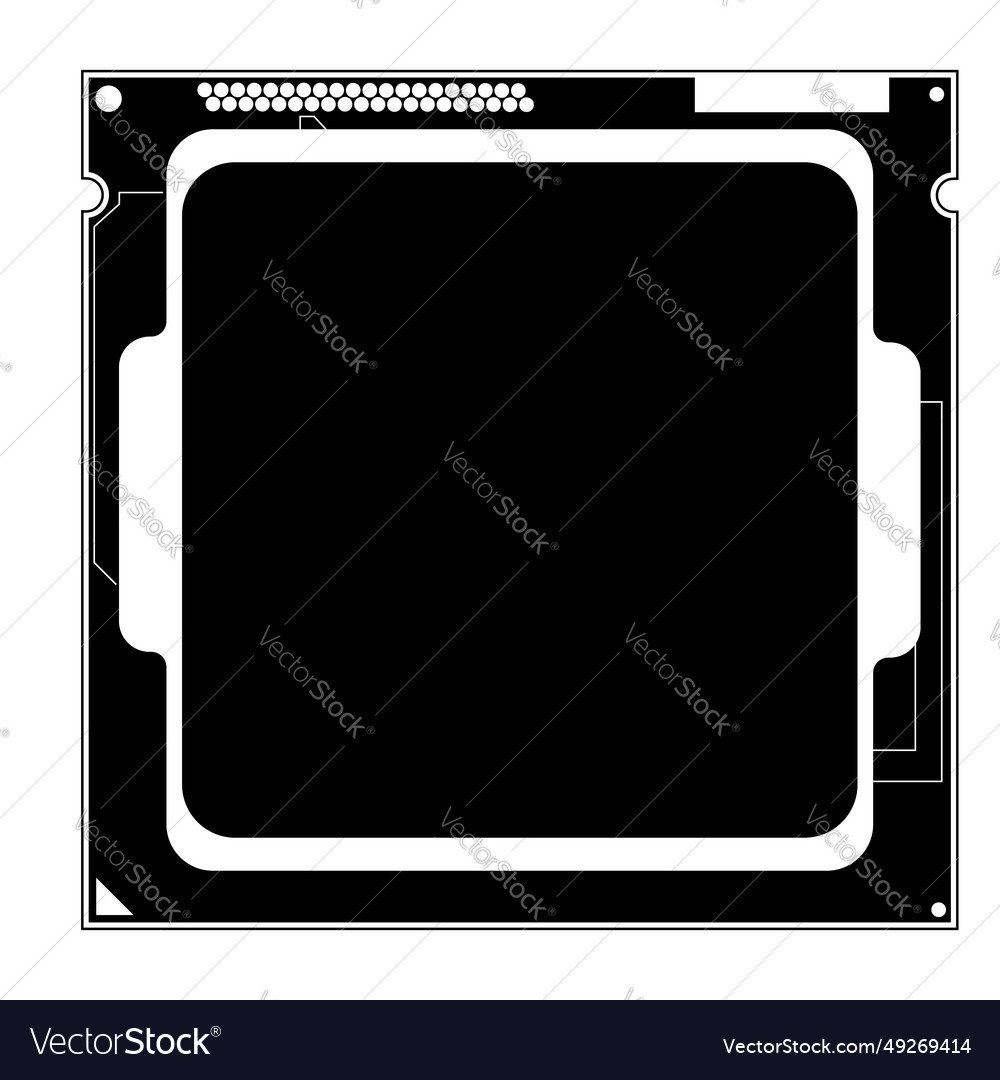Simple of digital electronic computer cpu chip vector image Simple of digital electronic computer cpu chip