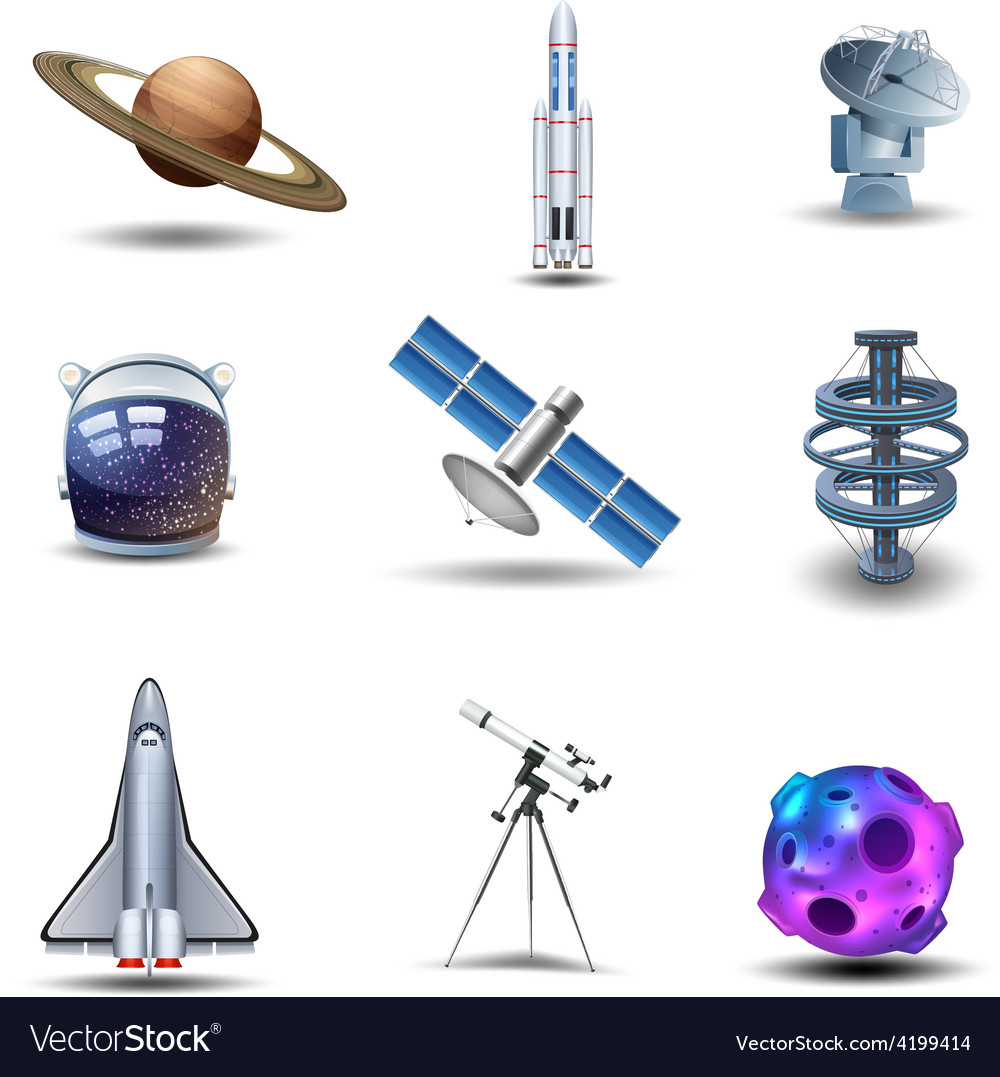 Space icons set Royalty Free Vector Image - VectorStock