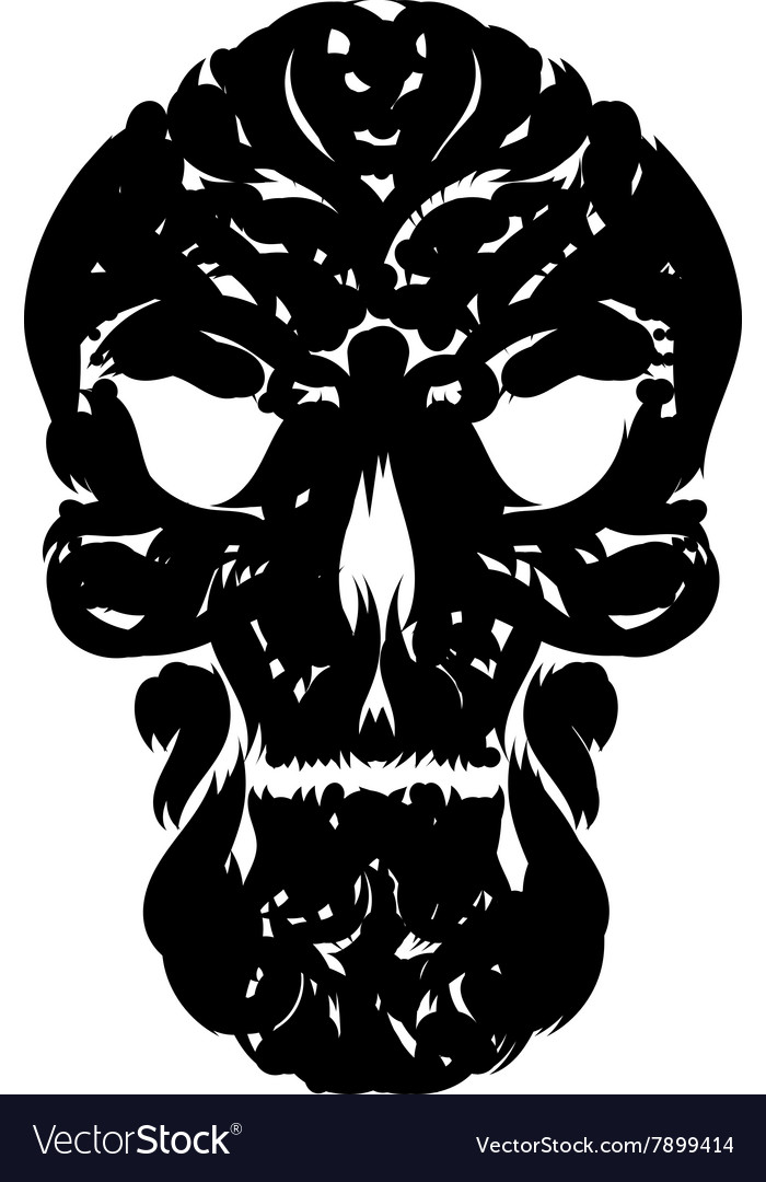 Tribal tattoo skull