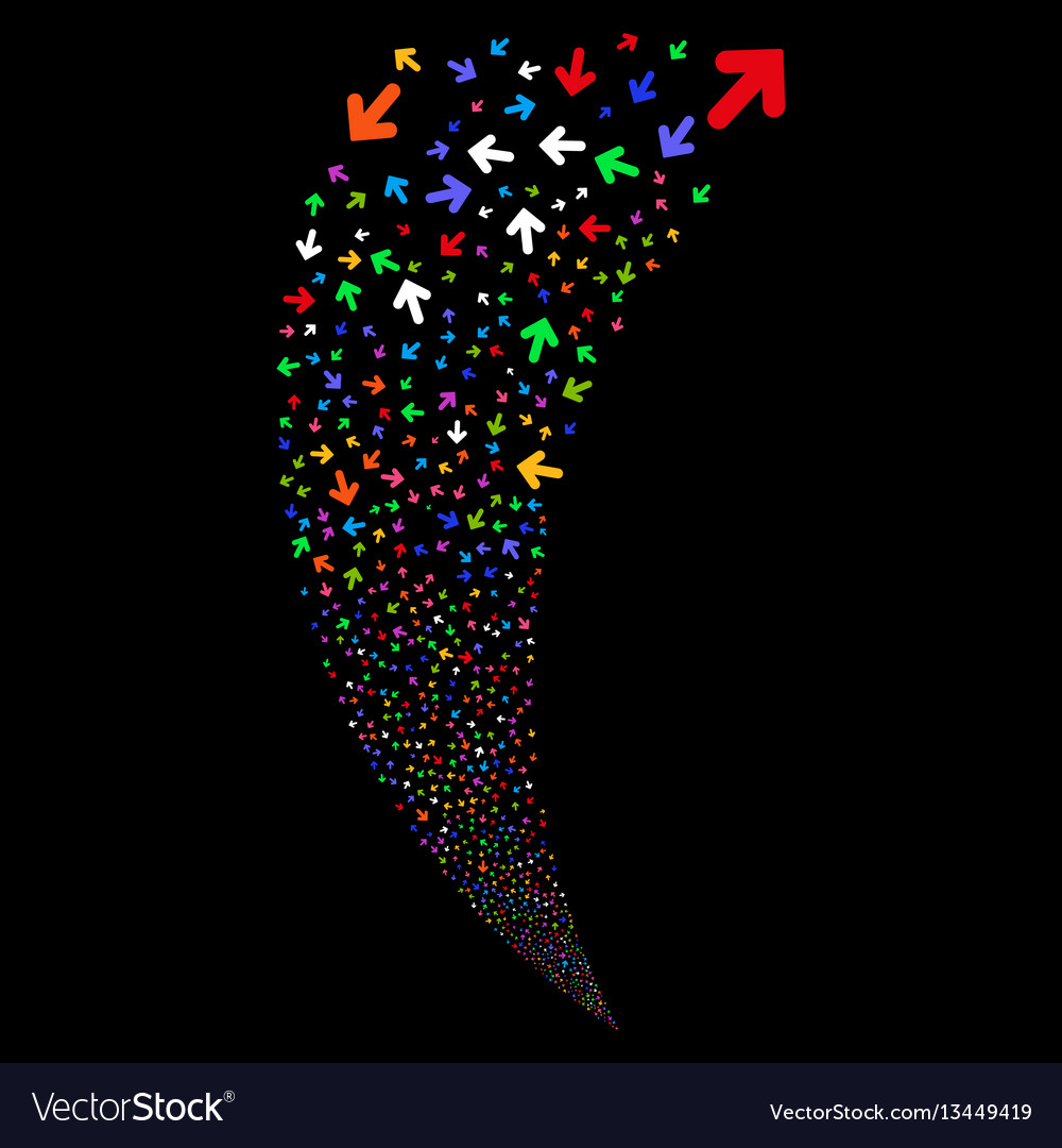 Arrow direction random stream vector image Arrow direction random stream