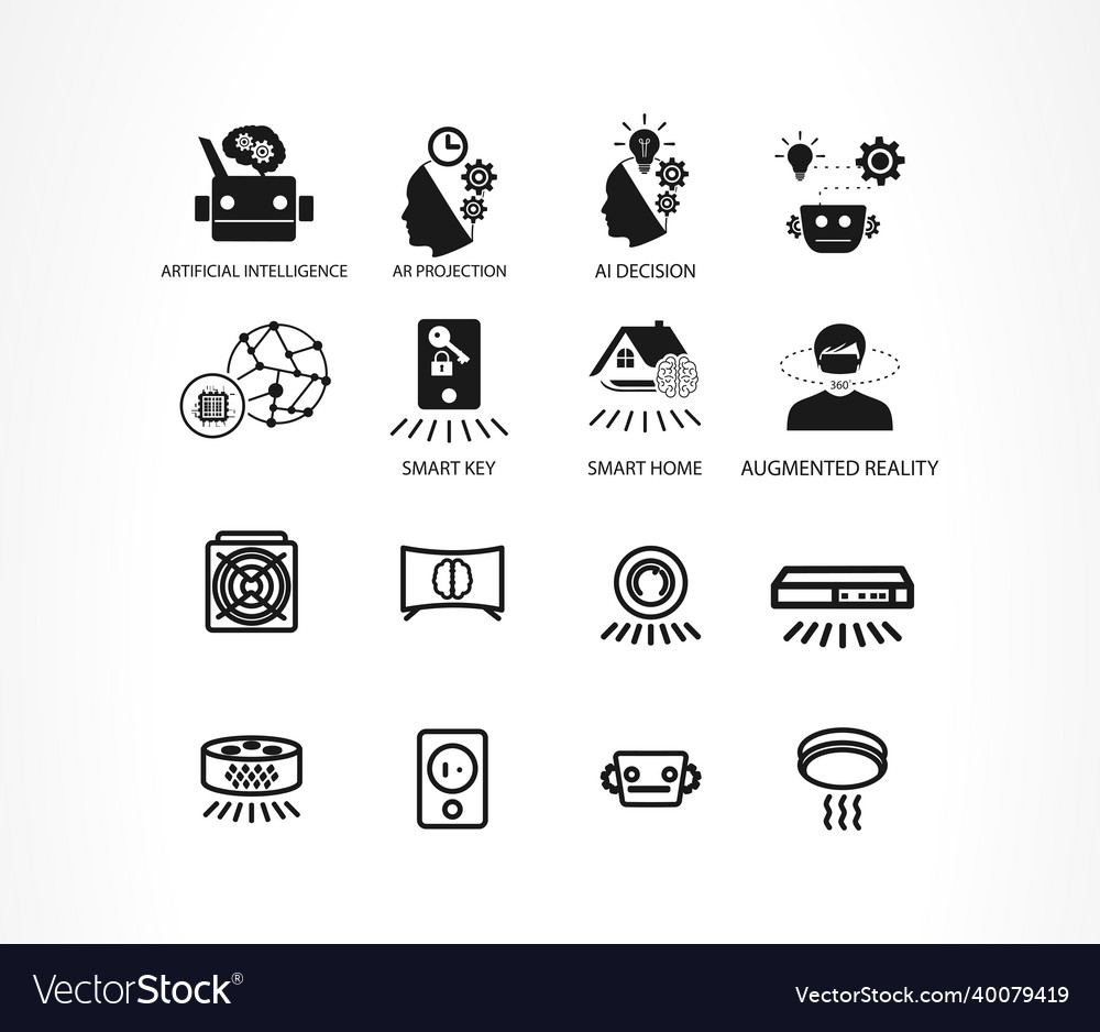 Artificial intelligence robot icon with smart