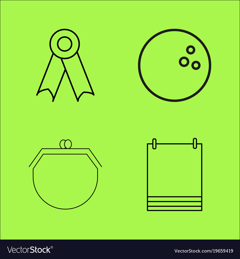 Basic content simple linear outline icon set