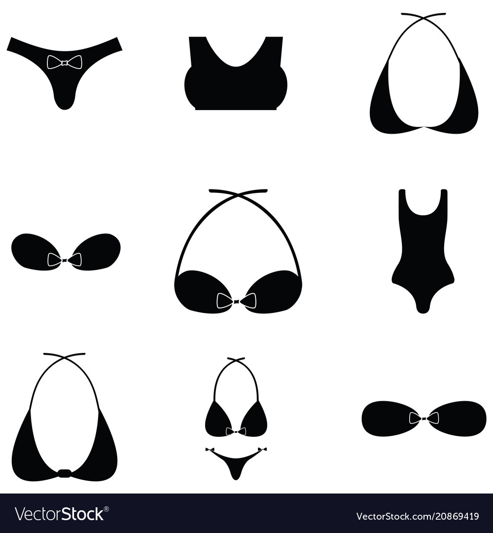 Bikini icon set