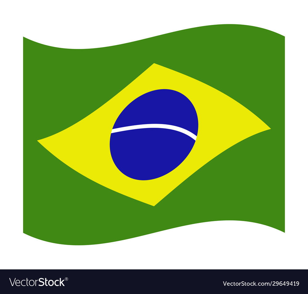 Brazil flag in on white background