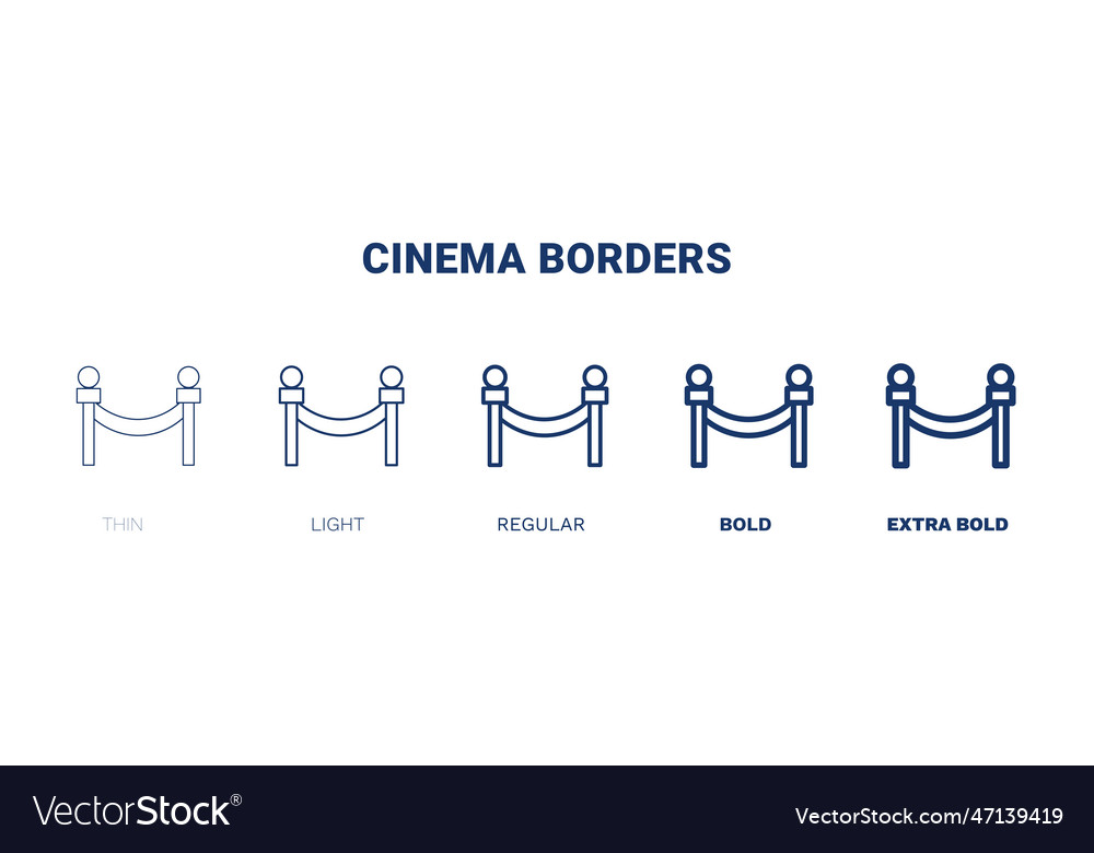 Cinema borders icon thin light regular bold black