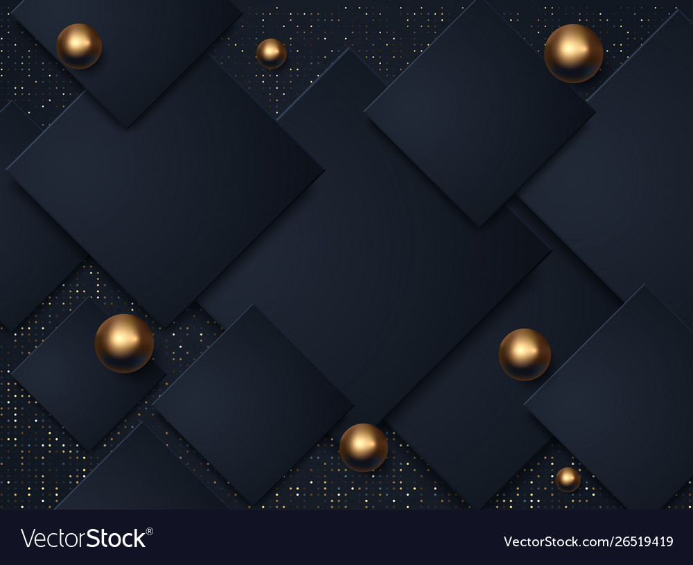 Dark abstract background with black overlap layers vector image Dark abstract background with black overlap layers