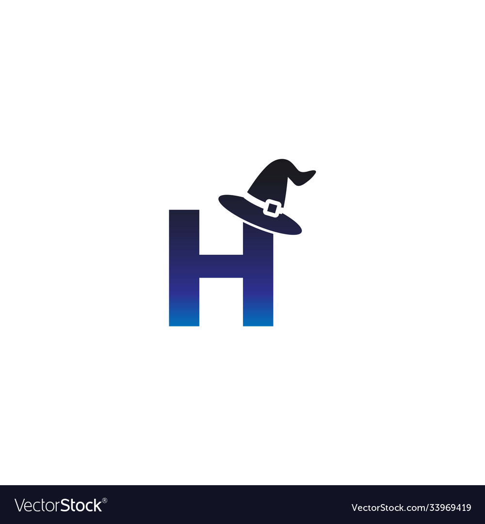 Letter h witch hat concept design