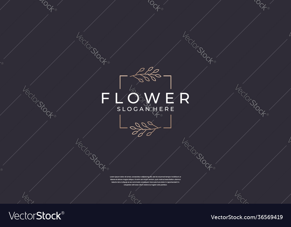 Luxury flower logo design inspiration Royalty Free Vector