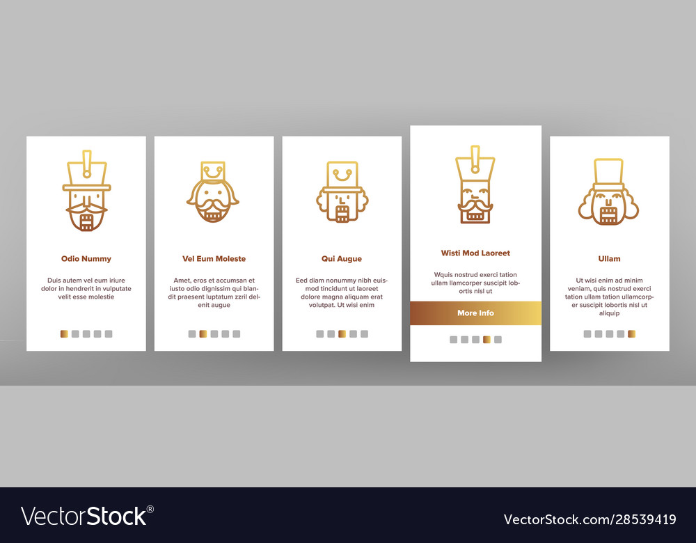 Nutcracker onboarding icons set