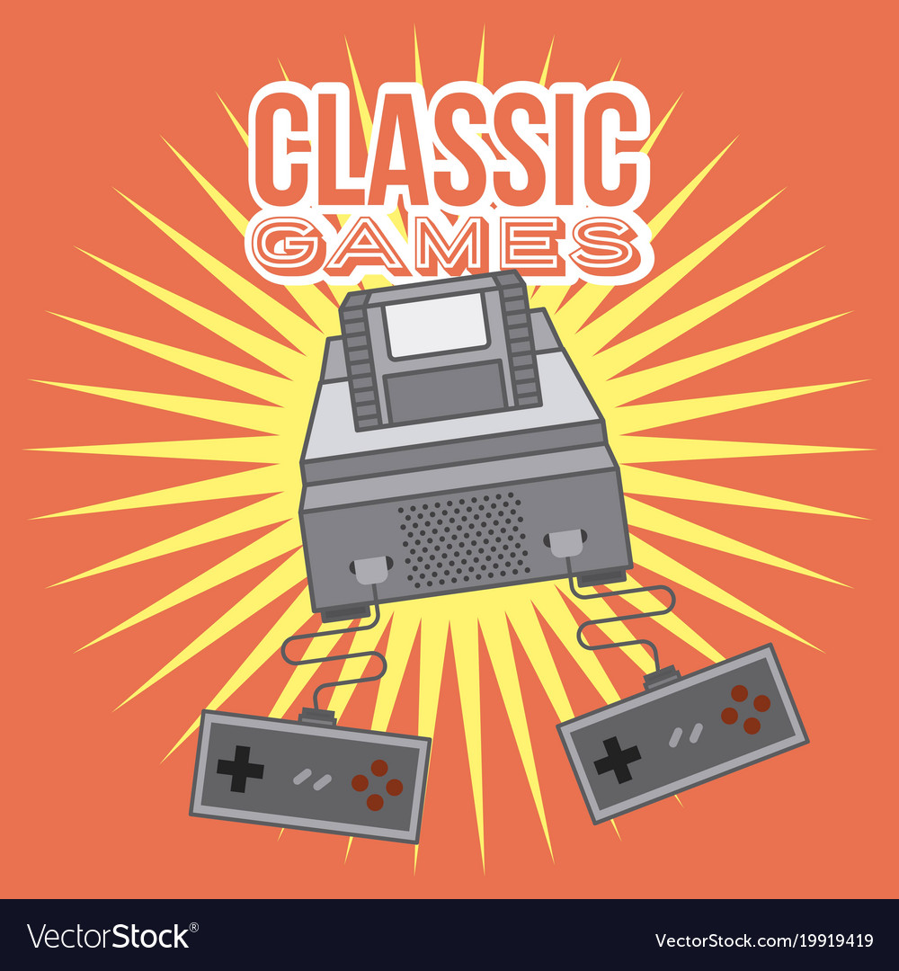 Retro game console and cassette video Royalty Free Vector