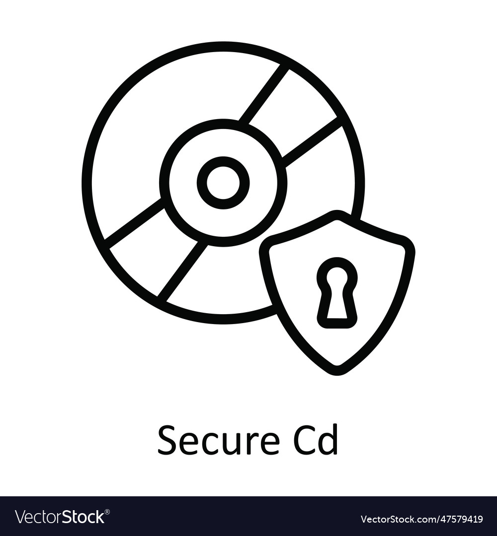 Secure cd outline icon design