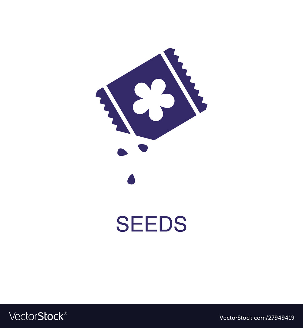 Seeds element in flat simple style on white