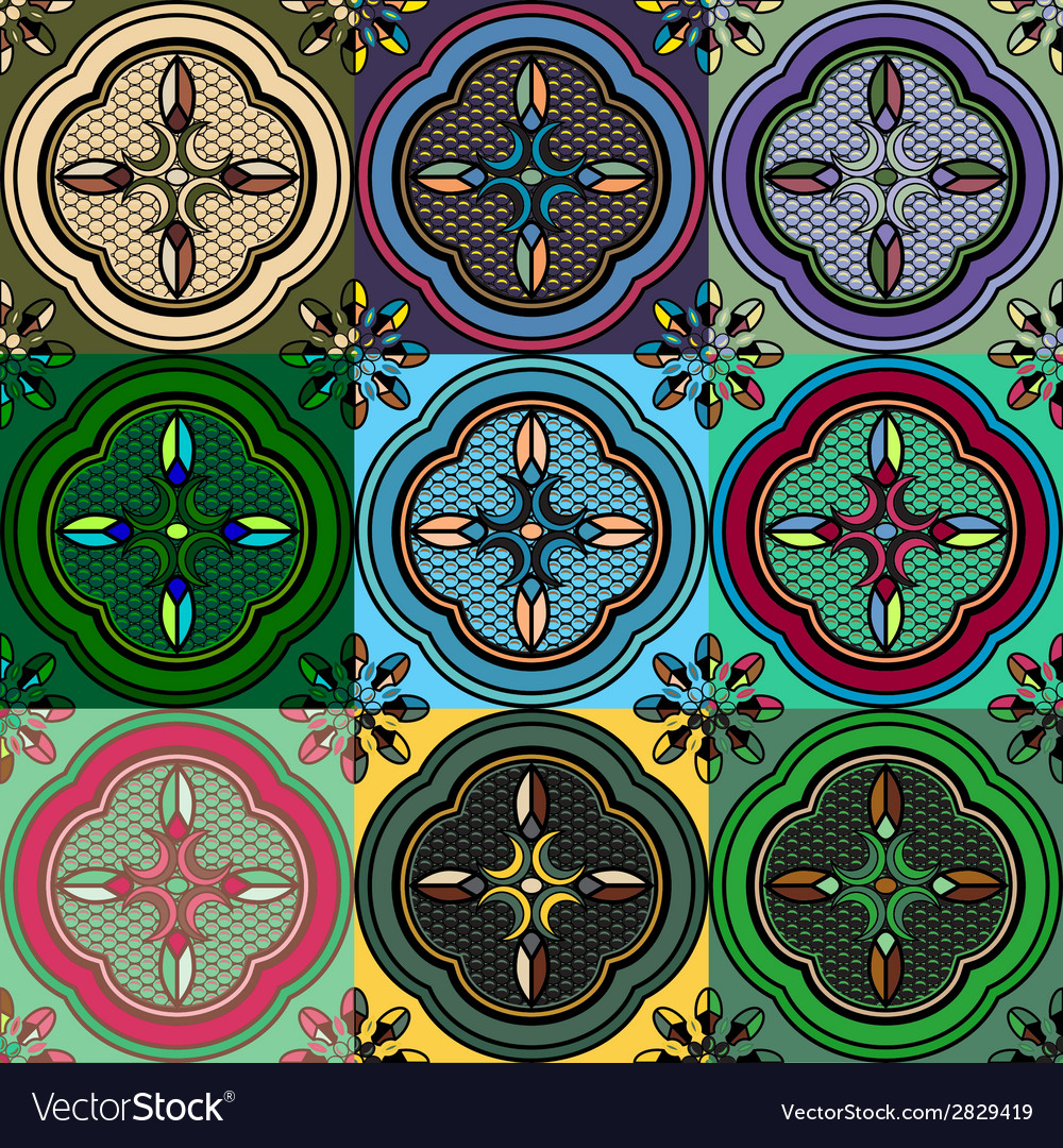 Set of seamless pattern abstract shape