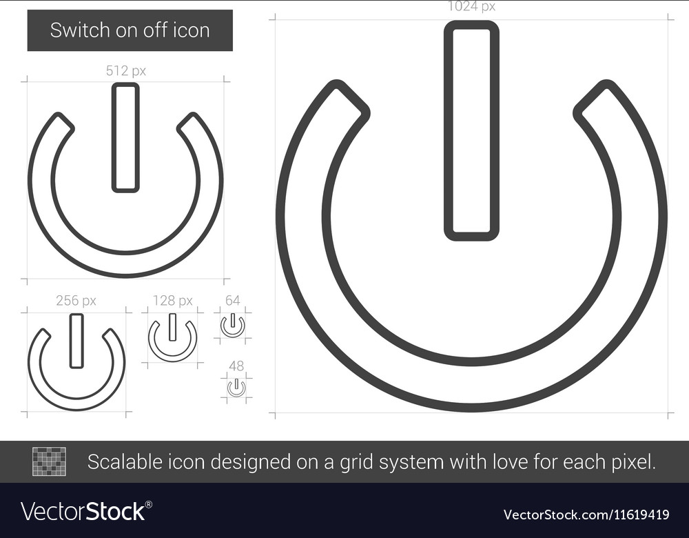 Switch on off line icon Royalty Free Vector Image