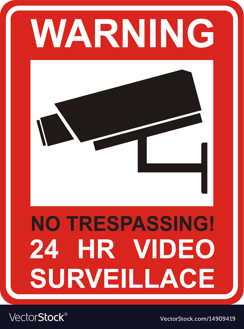 warning cctv camera logo