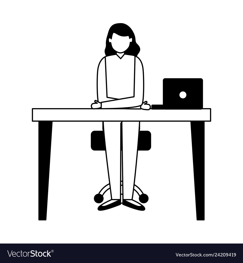 Woman workspace desk laptop