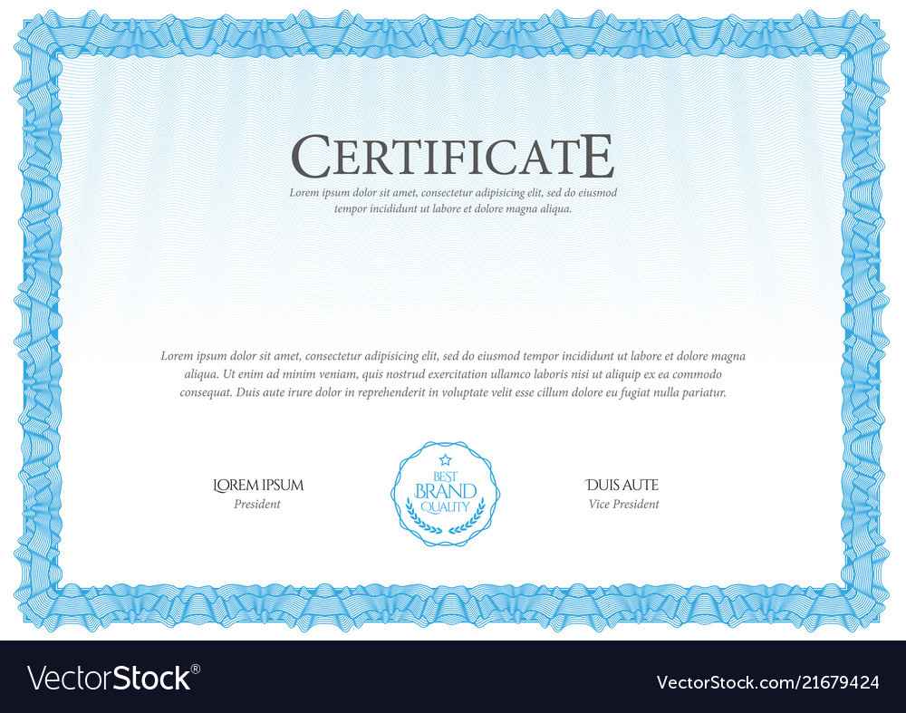 Certificate template diploma of modern design Vector Image