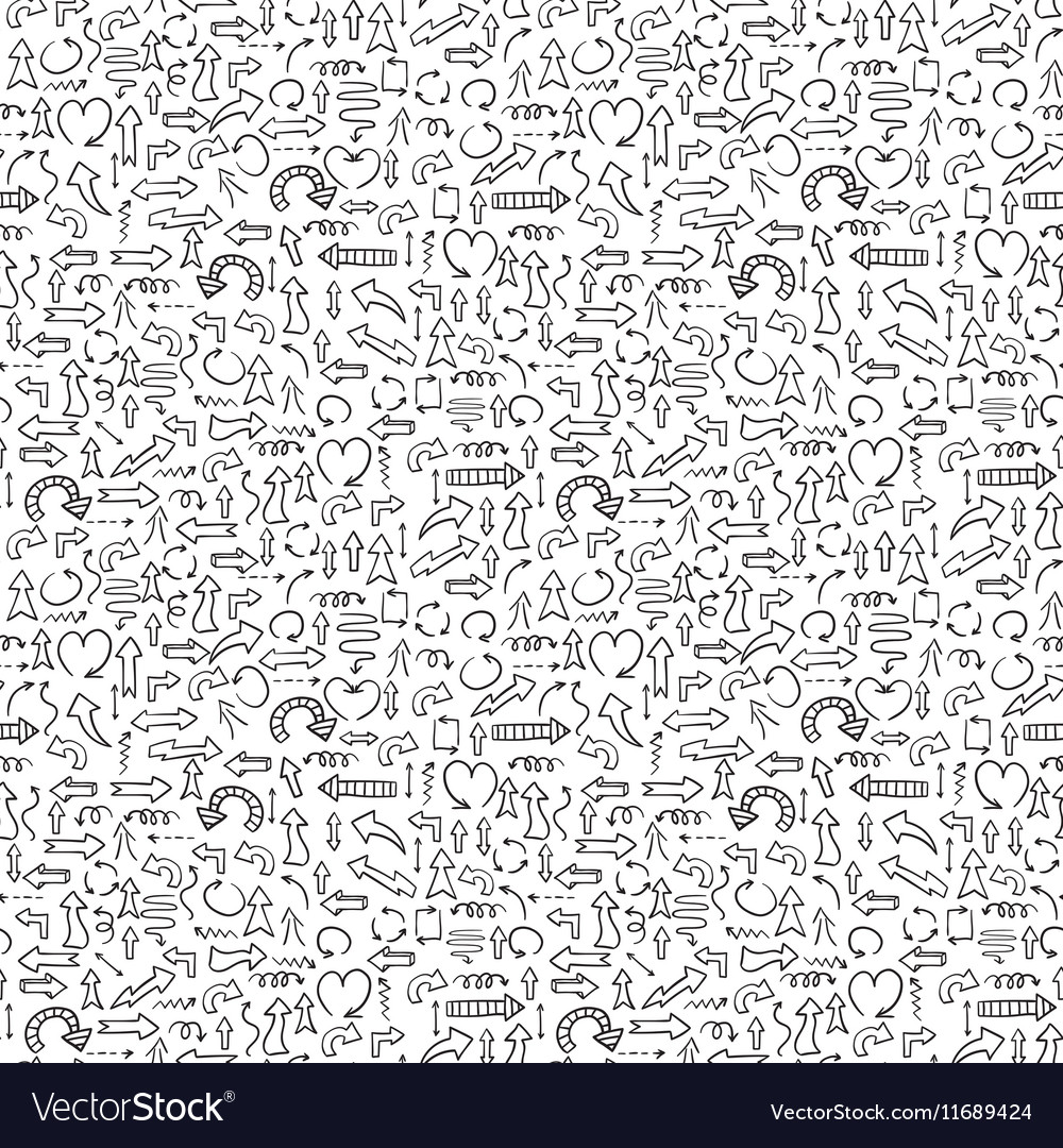 Doodles seamless pattern set