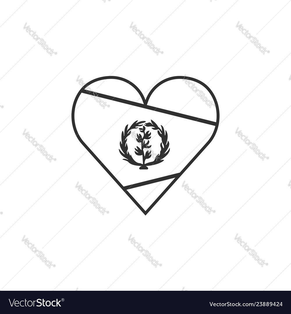 Eritrea flag icon in a heart shape black Vector Image Eritrea flag icon in a heart shape black