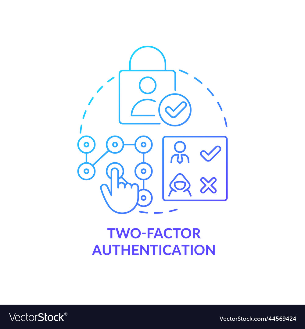 Extra layer security blue gradient concept icon vector image Extra layer security blue gradient concept icon