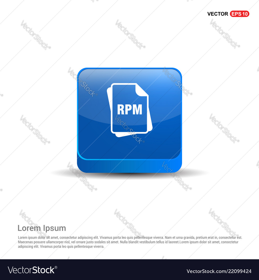 File type icons - 3d blue button
