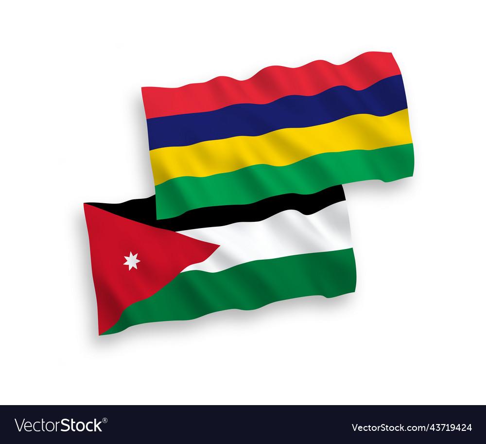 Flags of hashemite kingdom jordan and republic Vector Image