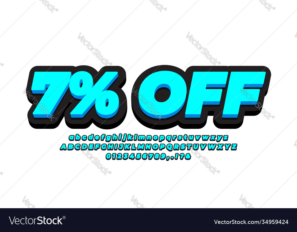 Font effect or text 3d cyan black