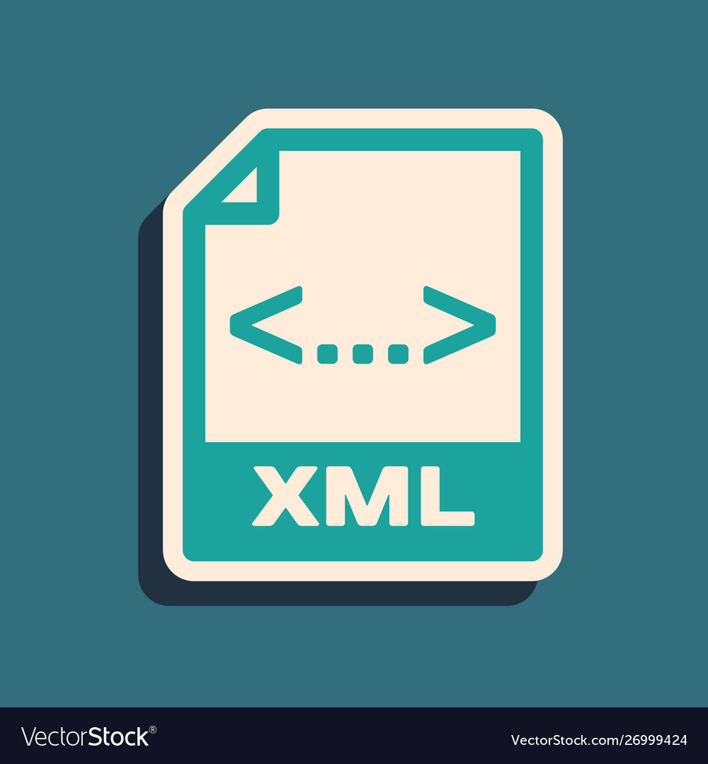 Green xml file document download button icon