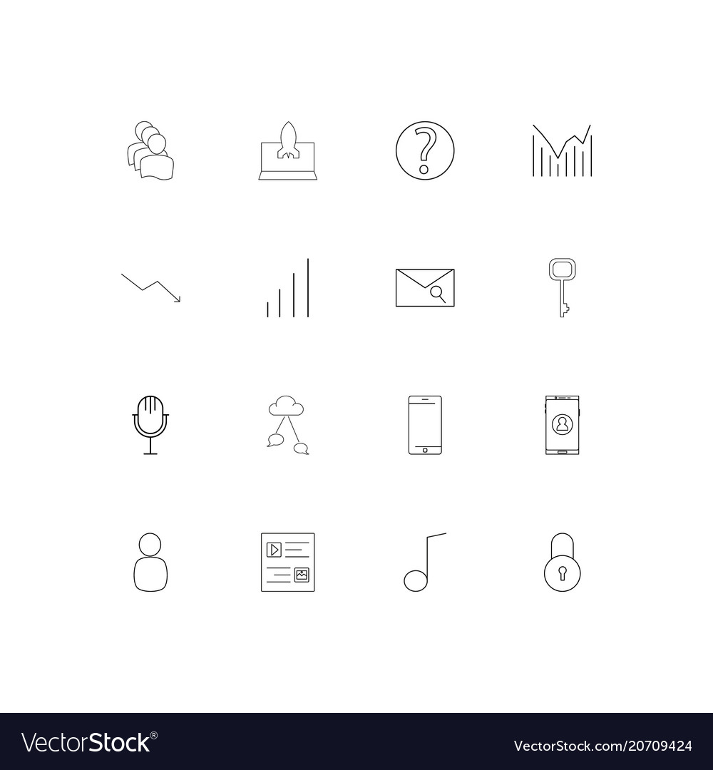 Internet of things simple linear icons set