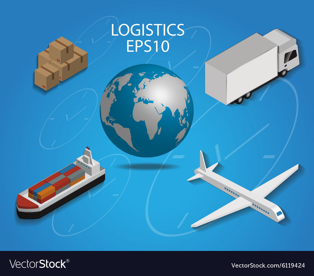 Logistics cargo delivery flat 3d isometric