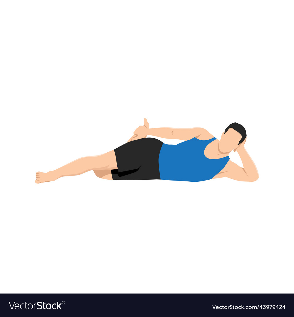 Man doing cat tail pulling pose Royalty Free Vector Image