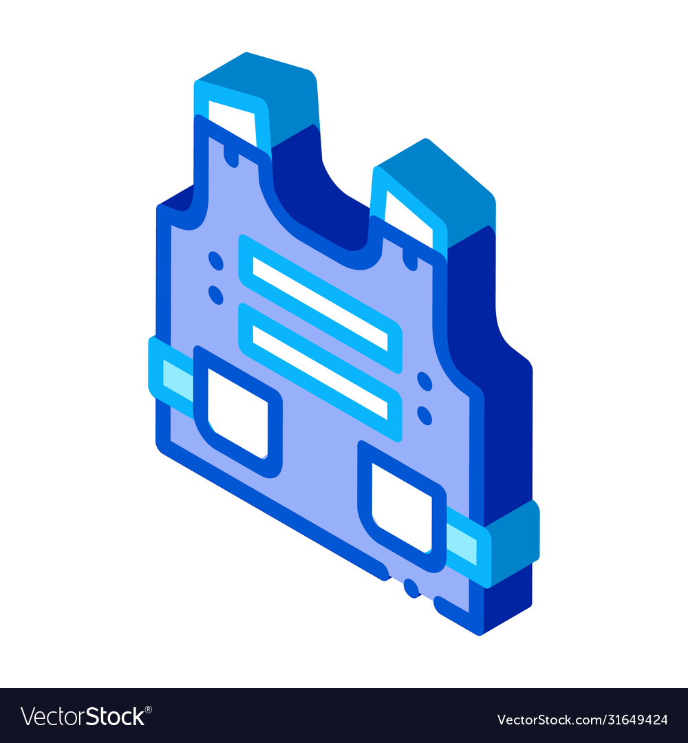 Police body safe armor isometric icon vector image Police body safe armor isometric icon